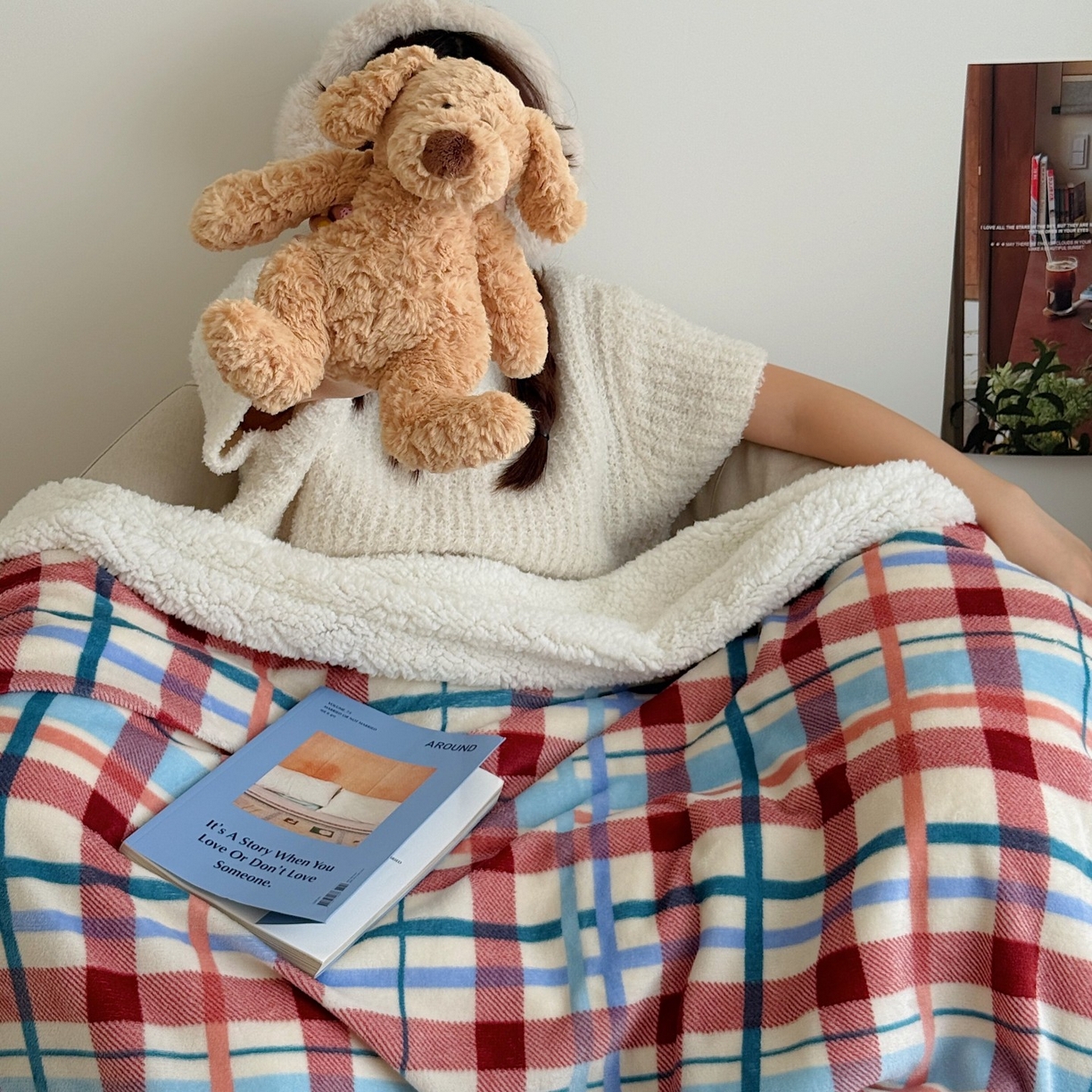 91家纺网 家纺一手货源 找家纺 顾里家纺 2025新款复古格系羊羔绒毯毯子（70*100cm会员11元 100*150cm会员19元 150*200cm会员34元 200*230cm会员43元） 川久甜心