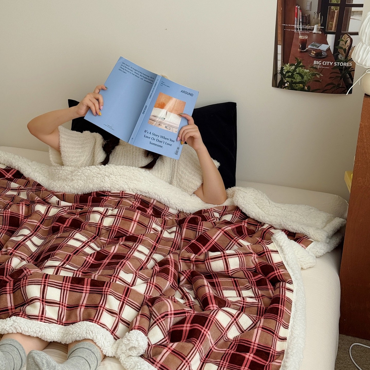 91家纺网 家纺一手货源 找家纺 顾里家纺 2025新款复古格系羊羔绒毯毯子（70*100cm会员11元 100*150cm会员19元 150*200cm会员34元 200*230cm会员43元） 苏格物语