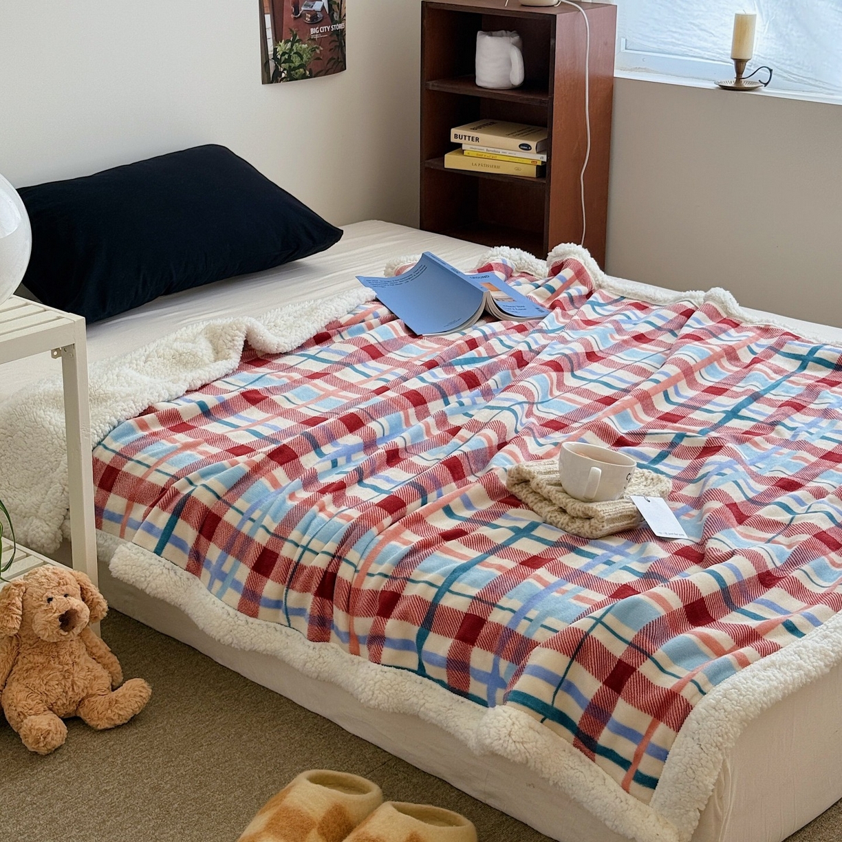 91家纺网 家纺一手货源 找家纺 顾里家纺 2025新款复古格系羊羔绒毯毯子（70*100cm会员11元 100*150cm会员19元 150*200cm会员34元 200*230cm会员43元） 川久甜心