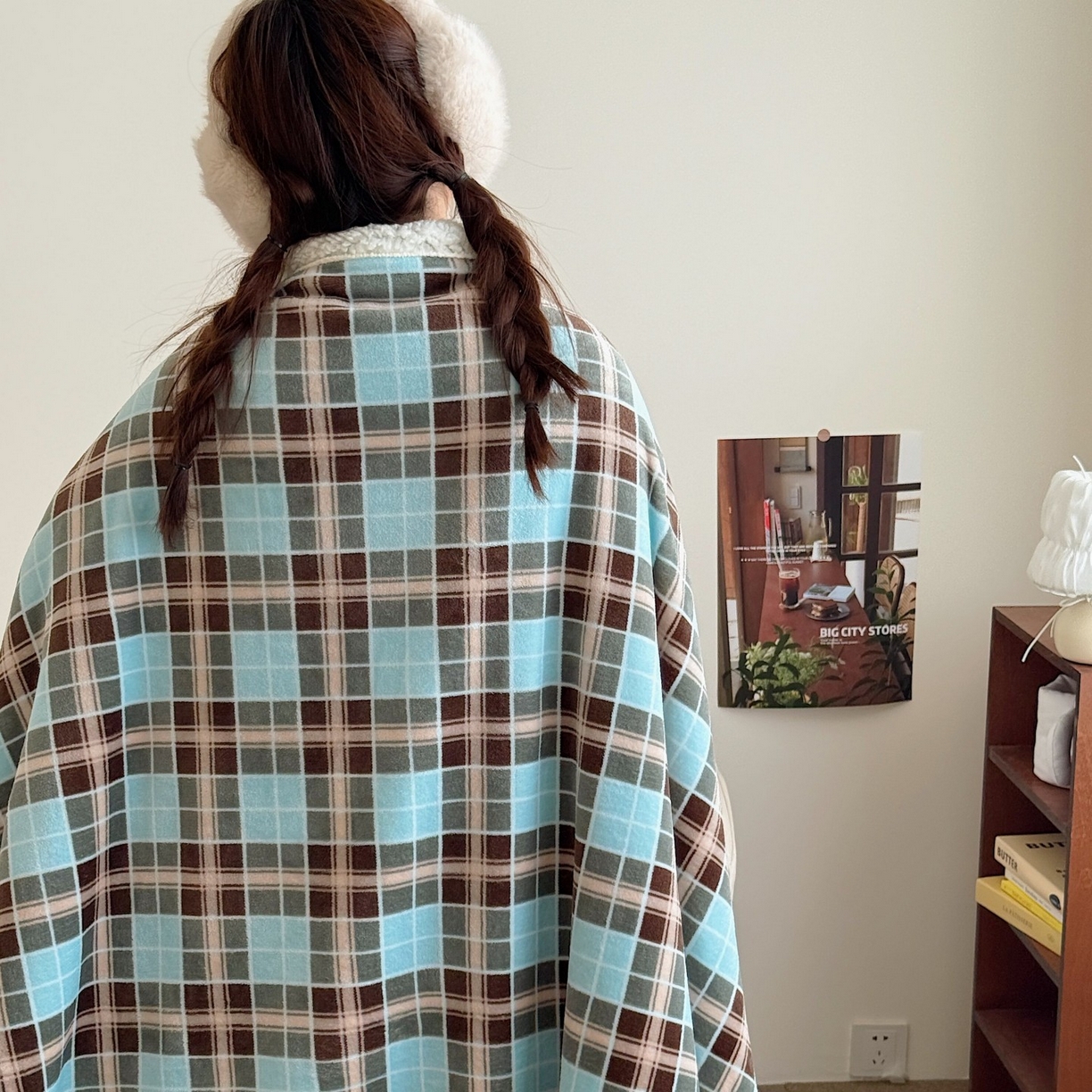 91家纺网 家纺一手货源 找家纺 顾里家纺 2025新款复古格系羊羔绒毯毯子（70*100cm会员11元 100*150cm会员19元 150*200cm会员34元 200*230cm会员43元） 薄荷甜巧