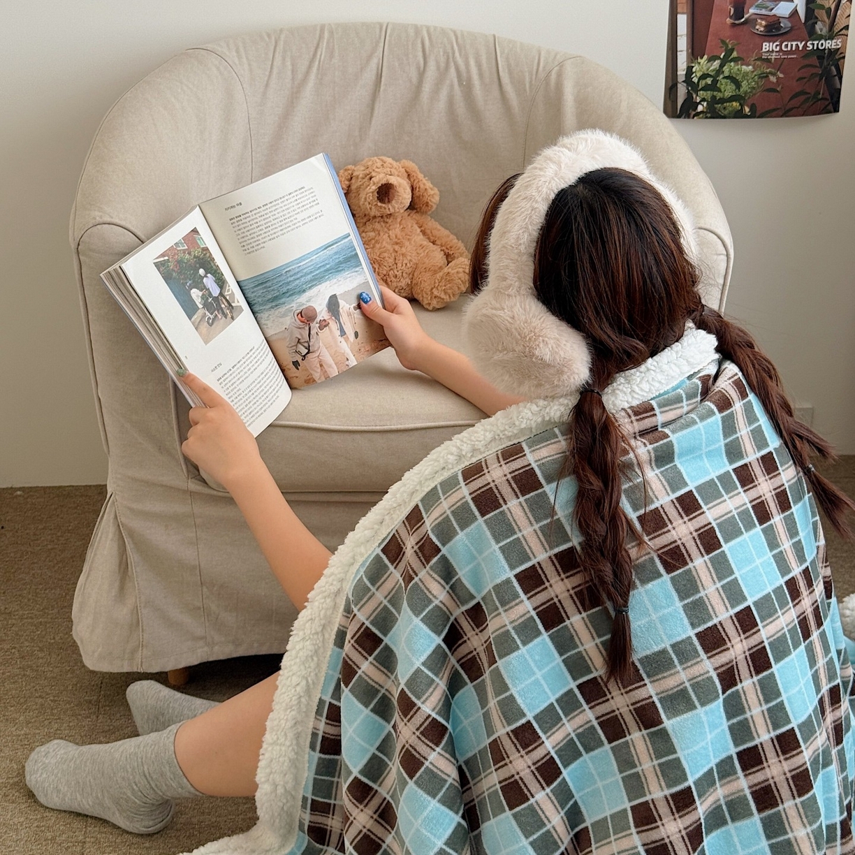 91家纺网 家纺一手货源 找家纺 顾里家纺 2025新款复古格系羊羔绒毯毯子（70*100cm会员11元 100*150cm会员19元 150*200cm会员34元 200*230cm会员43元） 薄荷甜巧