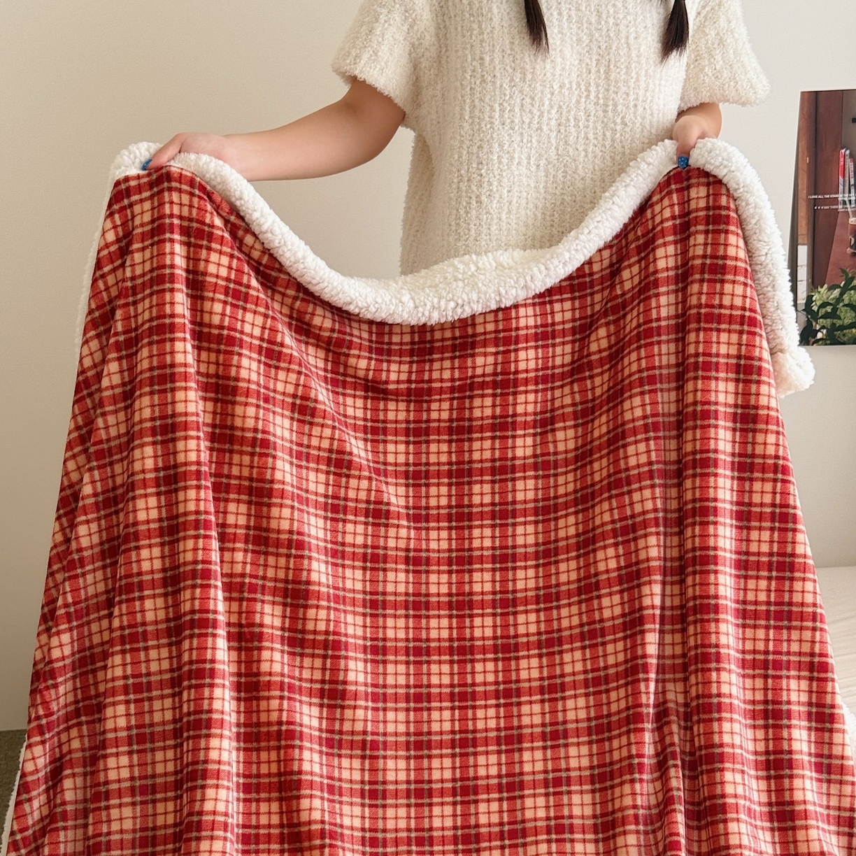 91家纺网 家纺一手货源 找家纺 （总）顾里家纺 2025新款复古格系羊羔绒毯毯子（70*100cm会员11元 100*150cm会员19元 150*200cm会员34元 200*230cm会员43元）