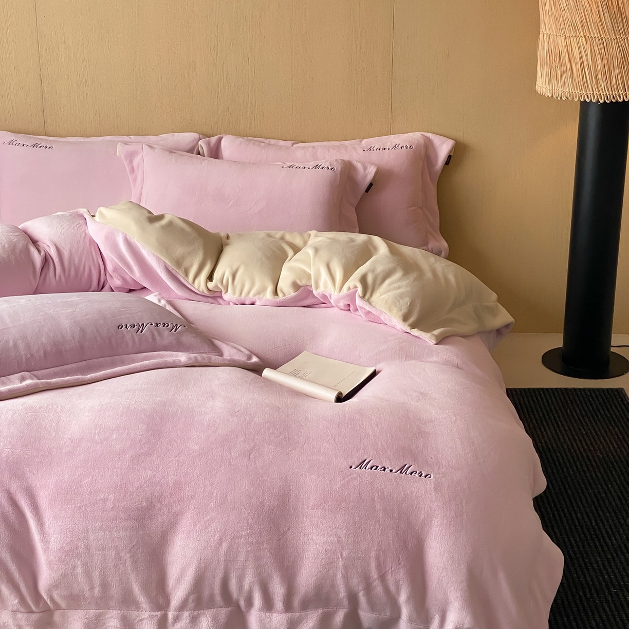 91家纺网 家纺一手货源 找家纺 馨蕊家居 2025秋冬新款轻奢煦暖绒系列-绒云舒（券后控价238/258) 云舒-桃夭粉