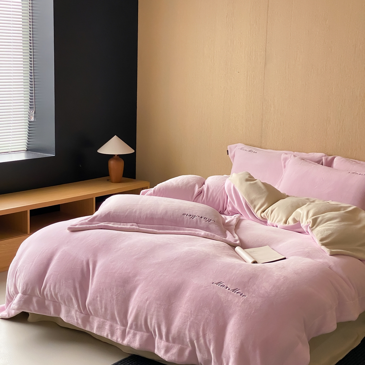 91家纺网 家纺一手货源 找家纺 馨蕊家居 2025秋冬新款轻奢煦暖绒系列-绒云舒（券后控价238/258) 云舒-桃夭粉