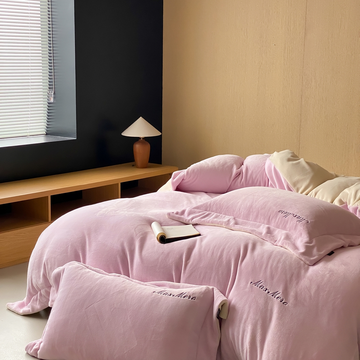 91家纺网 家纺一手货源 找家纺 馨蕊家居 2025秋冬新款轻奢煦暖绒系列-绒云舒（券后控价238/258) 云舒-桃夭粉