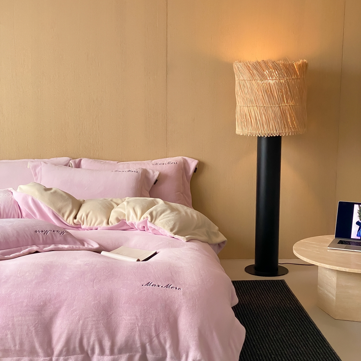 91家纺网 家纺一手货源 找家纺 馨蕊家居 2025秋冬新款轻奢煦暖绒系列-绒云舒（券后控价238/258) 云舒-桃夭粉