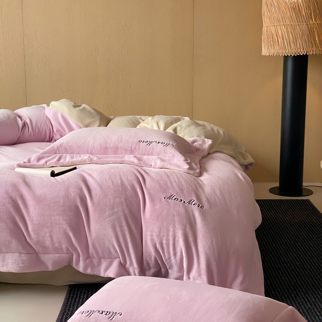 91家纺网 家纺一手货源 找家纺 馨蕊家居 2025秋冬新款轻奢煦暖绒系列-绒云舒（券后控价238/258) 云舒-桃夭粉