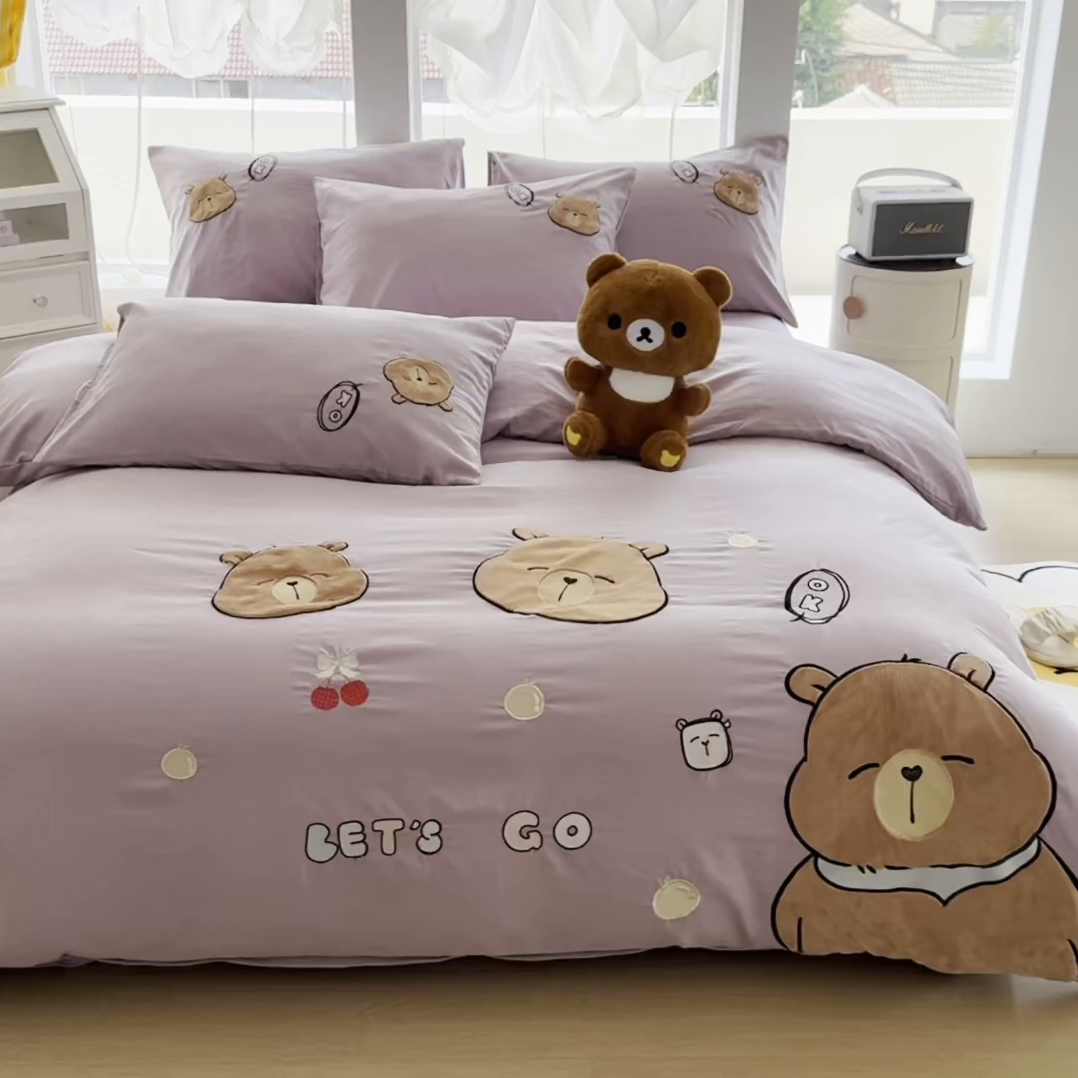 91家纺网 家纺一手货源 找家纺 （总）恋绒家纺 2025新款锦棉加厚磨毛三件套亲肤棉卡通纯色刺绣四件套