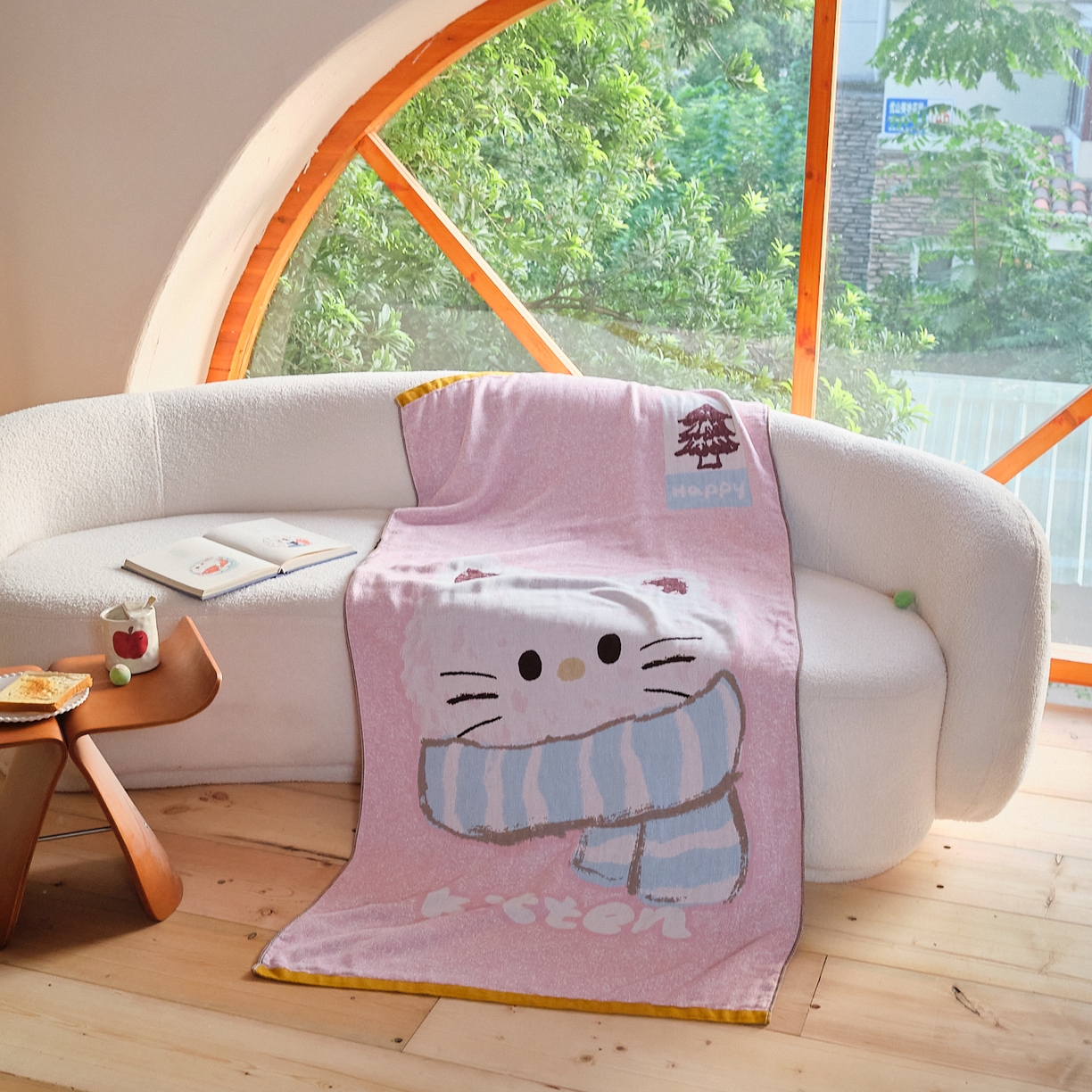 91家纺网 家纺一手货源 找家纺 （总）沐瑟家纺 2025新款卡通A类全棉四层纱布浴巾加大毛巾-第一组