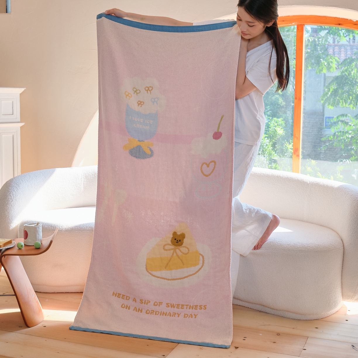 91家纺网 家纺一手货源 找家纺 （总）沐瑟家纺 2025新款卡通A类全棉四层纱布浴巾加大毛巾-第一组