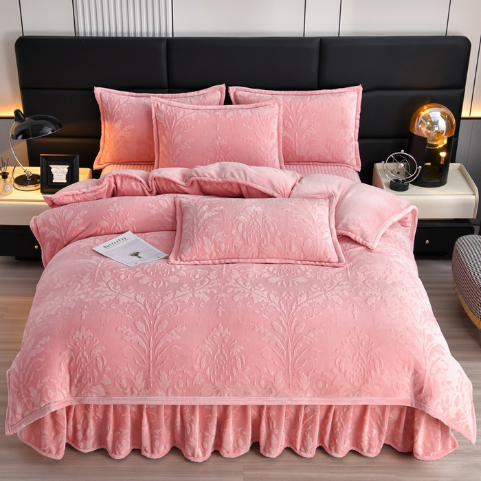 91家纺网 家纺一手货源 找家纺 星窝家纺 2025新款雕花绒床盖四件套 控价标准139（直播拼多多淘宝） 灵动粉