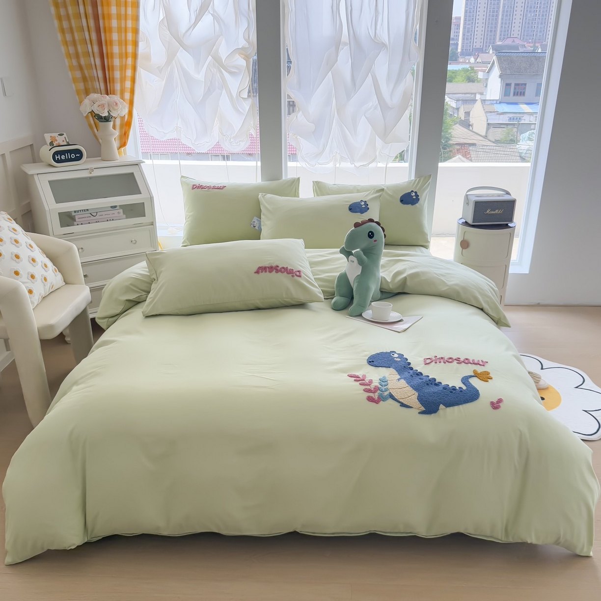 91家纺网 家纺一手货源 找家纺 （总）恋绒家纺 2025新款水洗棉毛巾绣卡通绣花学生三件套四件套