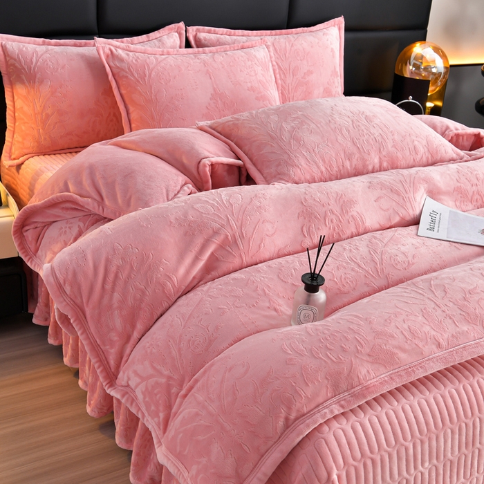 91家纺网 家纺一手货源 找家纺 星窝家纺 2025新款雕花绒床盖四件套 控价标准139（直播拼多多淘宝） 灵动粉