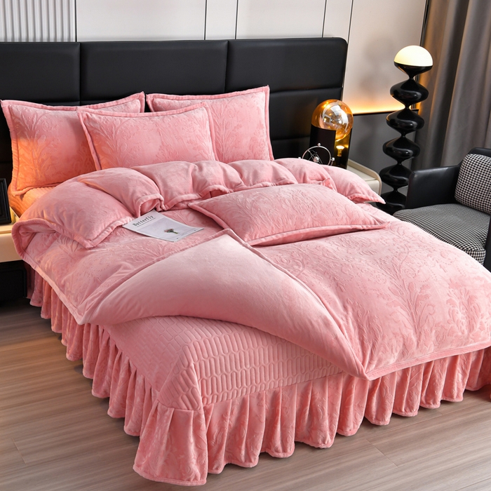 91家纺网 家纺一手货源 找家纺 星窝家纺 2025新款雕花绒床盖四件套 控价标准139（直播拼多多淘宝） 灵动粉