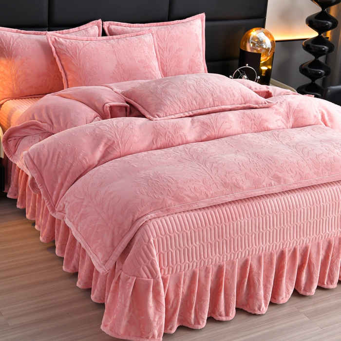 91家纺网 家纺一手货源 找家纺 星窝家纺 2025新款雕花绒床盖四件套 控价标准139（直播拼多多淘宝） 灵动粉