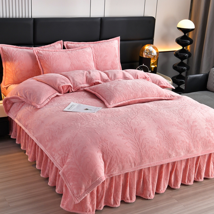 91家纺网 家纺一手货源 找家纺 星窝家纺 2025新款雕花绒床盖四件套 控价标准139（直播拼多多淘宝） 灵动粉