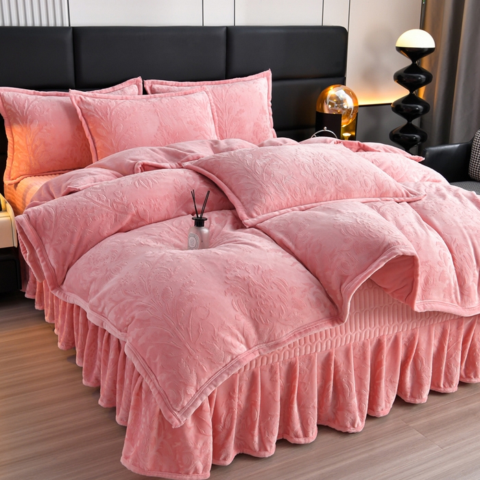 91家纺网 家纺一手货源 找家纺 星窝家纺 2025新款雕花绒床盖四件套 控价标准139（直播拼多多淘宝） 灵动粉