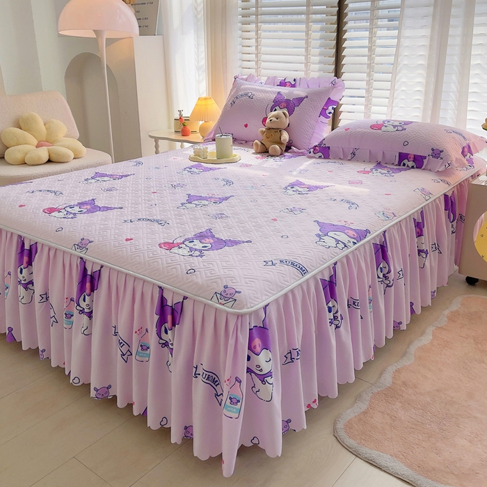 91家纺网 家纺一手货源 找家纺 （总）艾兜坊 2025新款三丽鸥水洗棉夹棉床裙