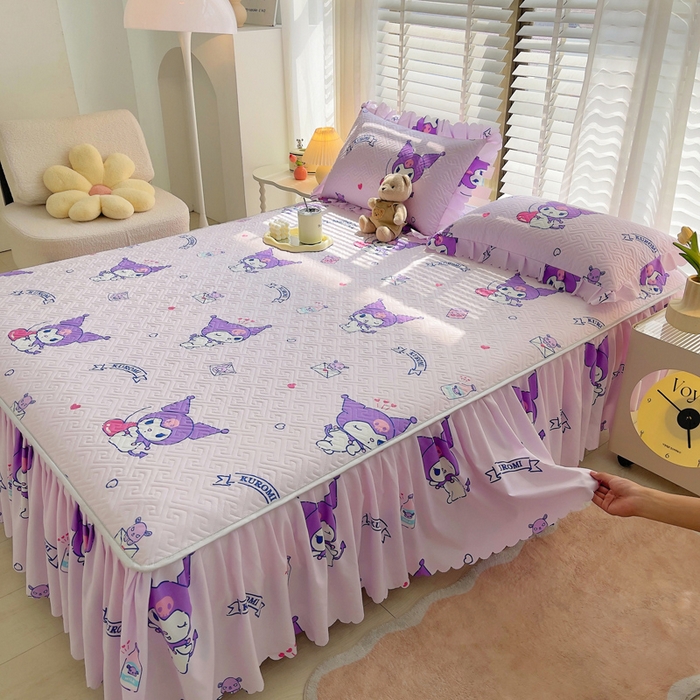 91家纺网 家纺一手货源 找家纺 （总）艾兜坊 2025新款三丽鸥水洗棉夹棉床裙