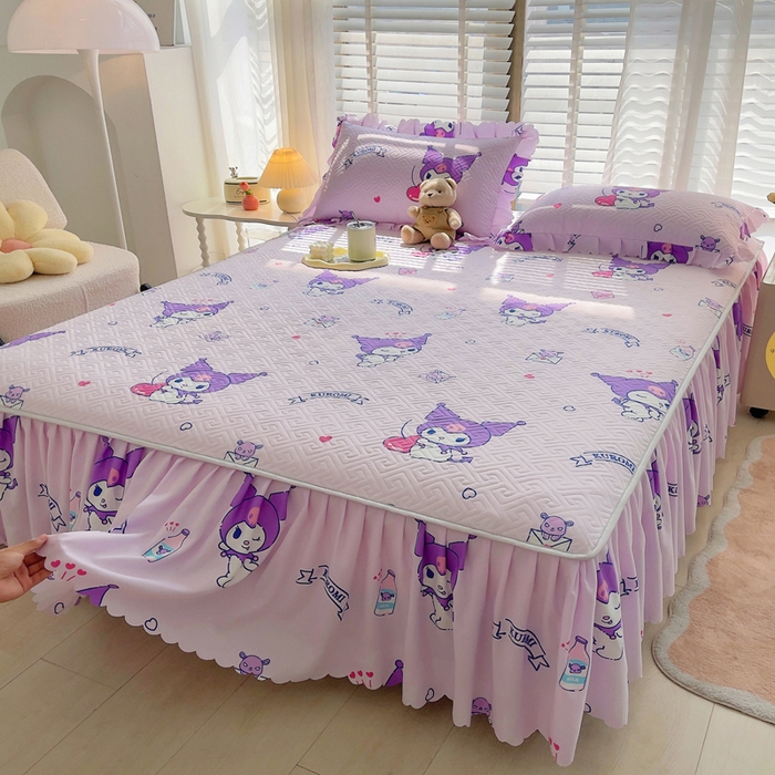 91家纺网 家纺一手货源 找家纺 （总）艾兜坊 2025新款三丽鸥水洗棉夹棉床裙