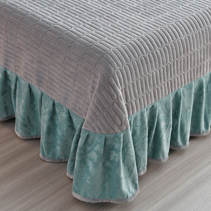 91家纺网 家纺一手货源 找家纺 星窝家纺 2025新款雕花绒床盖四件套 控价标准139（直播拼多多淘宝） 灵动蓝+灰