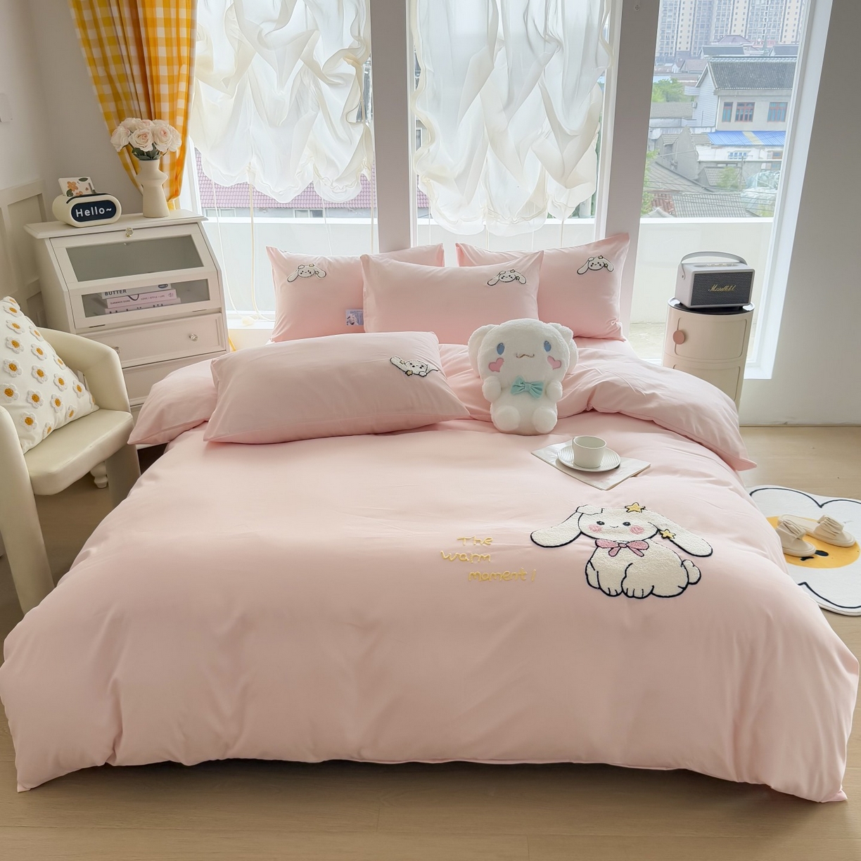 91家纺网 家纺一手货源 找家纺 （总）恋绒家纺 2025新款水洗棉毛巾绣卡通绣花学生三件套四件套