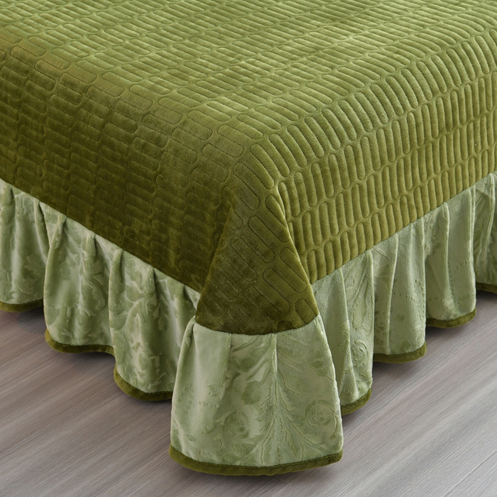 91家纺网 家纺一手货源 找家纺 星窝家纺 2025新款雕花绒床盖四件套 控价标准139（直播拼多多淘宝） 灵动绿