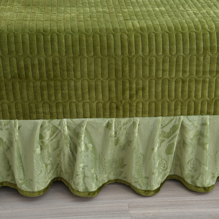 91家纺网 家纺一手货源 找家纺 星窝家纺 2025新款雕花绒床盖四件套 控价标准139（直播拼多多淘宝） 灵动绿