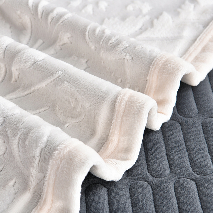 91家纺网 家纺一手货源 找家纺 星窝家纺 2025新款雕花绒床盖四件套 控价标准139（直播拼多多淘宝） 灵动奶白+深灰