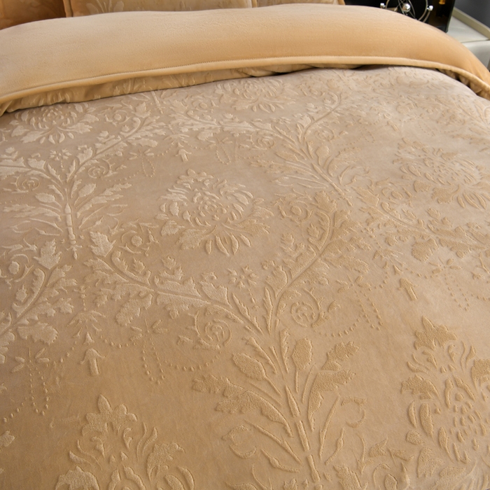 91家纺网 家纺一手货源 找家纺 星窝家纺 2025新款雕花绒床盖四件套 控价标准139（直播拼多多淘宝） 灵动奶咖