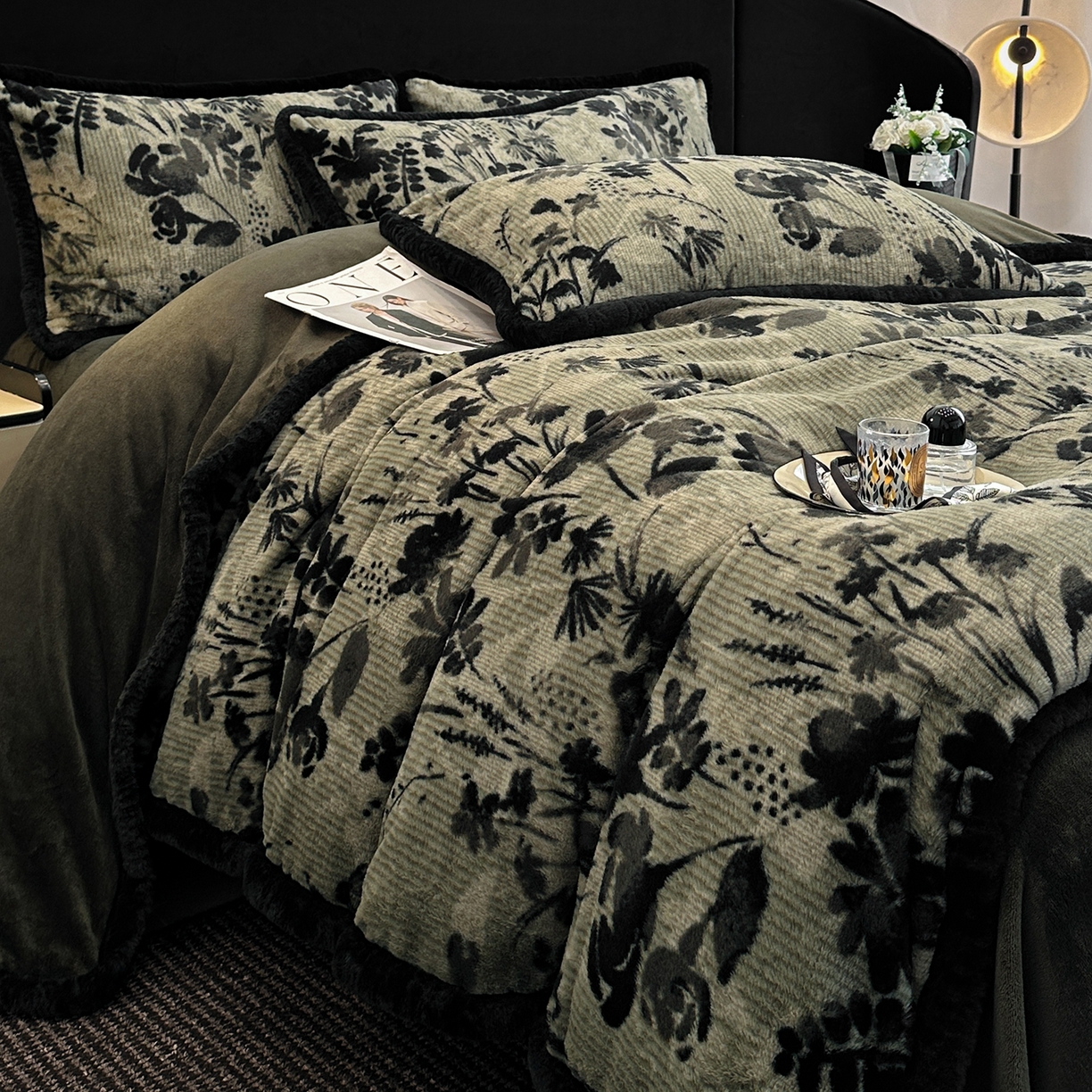 91家纺网 家纺一手货源 找家纺 （总）畅畅家纺 2025新款高克重新款冬季加厚兔毛绒包边款床单床笠四件套