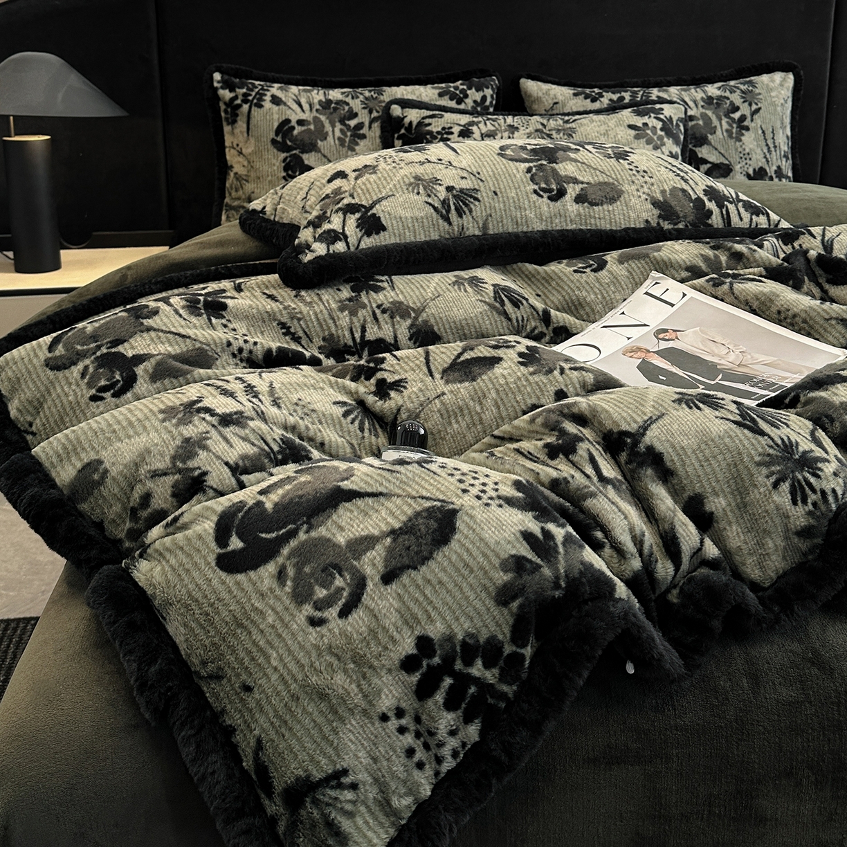 91家纺网 家纺一手货源 找家纺 （总）畅畅家纺 2025新款高克重新款冬季加厚兔毛绒包边款床单床笠四件套