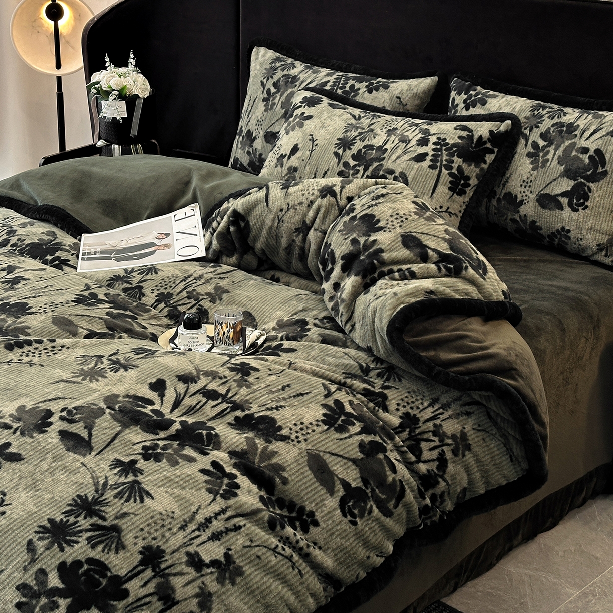 91家纺网 家纺一手货源 找家纺 （总）畅畅家纺 2025新款高克重新款冬季加厚兔毛绒包边款床单床笠四件套