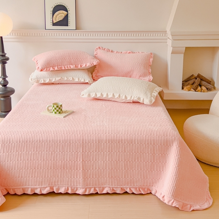 91家纺网 家纺一手货源 找家纺 （总）乐野家居 2025新款A类加厚素色牛奶绒床盖系列