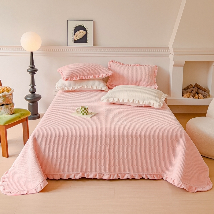 91家纺网 家纺一手货源 找家纺 （总）乐野家居 2025新款A类加厚素色牛奶绒床盖系列