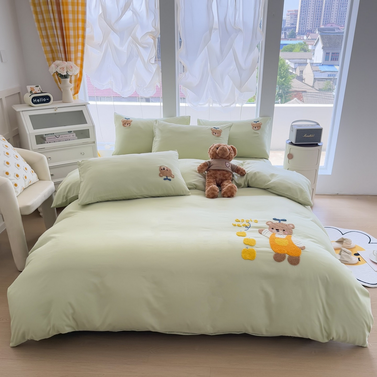 91家纺网 家纺一手货源 找家纺 （总）恋绒家纺 2025新款水洗棉毛巾绣卡通绣花学生三件套四件套