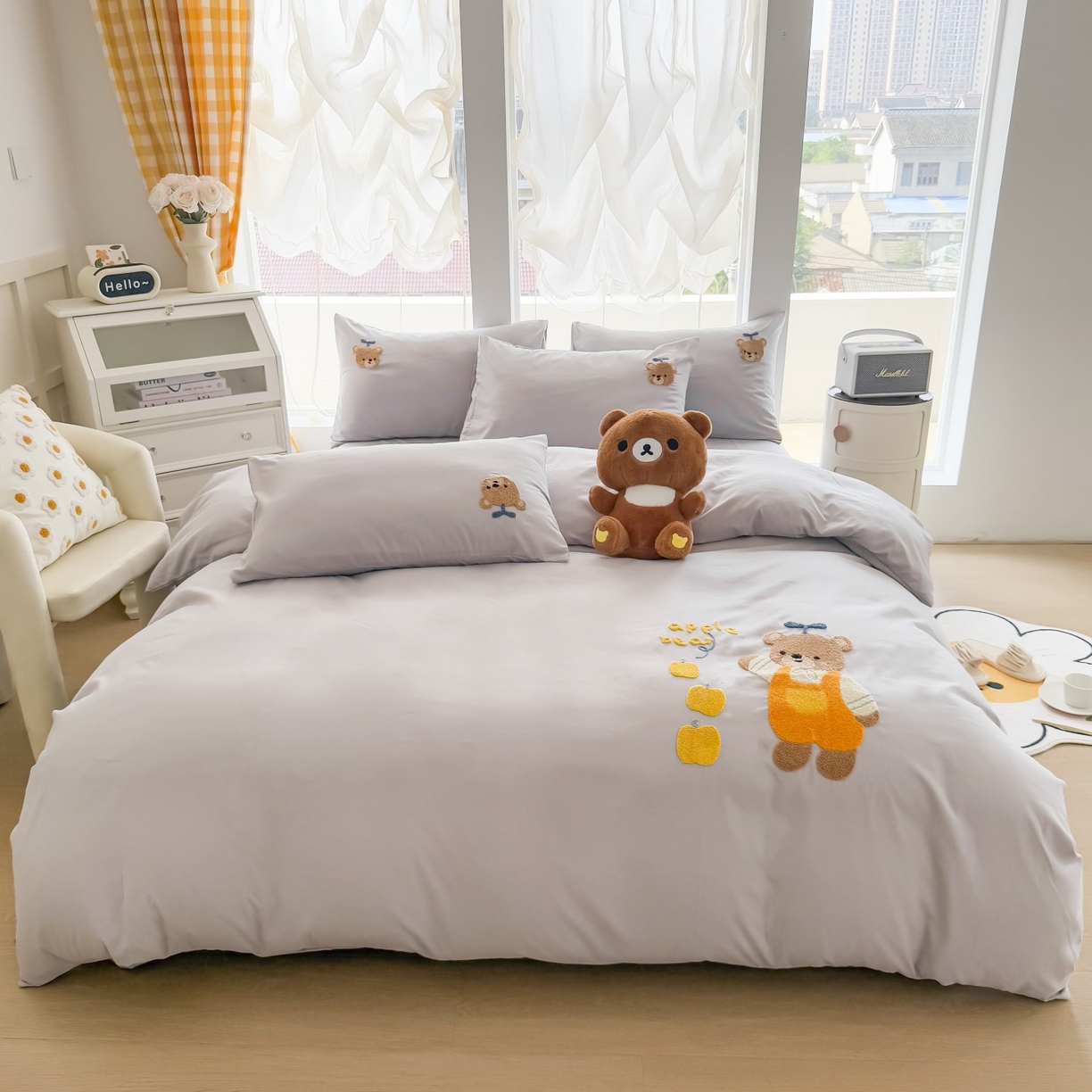 91家纺网 家纺一手货源 找家纺 （总）恋绒家纺 2025新款水洗棉毛巾绣卡通绣花学生三件套四件套