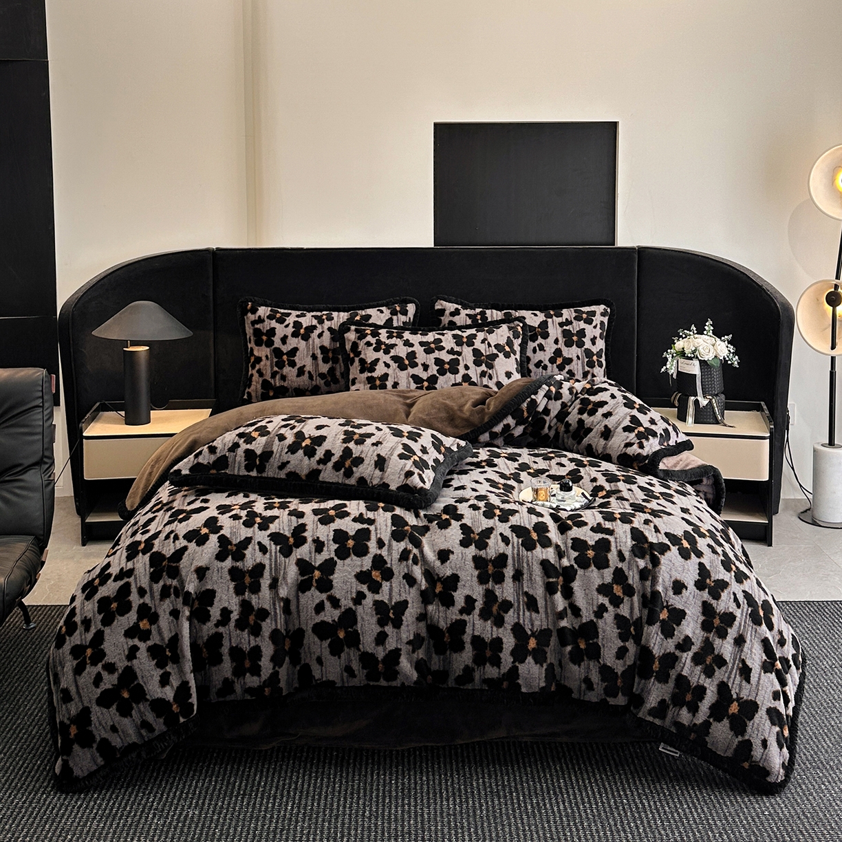 91家纺网 家纺一手货源 找家纺 （总）畅畅家纺 2025新款高克重新款冬季加厚兔毛绒包边款床单床笠四件套