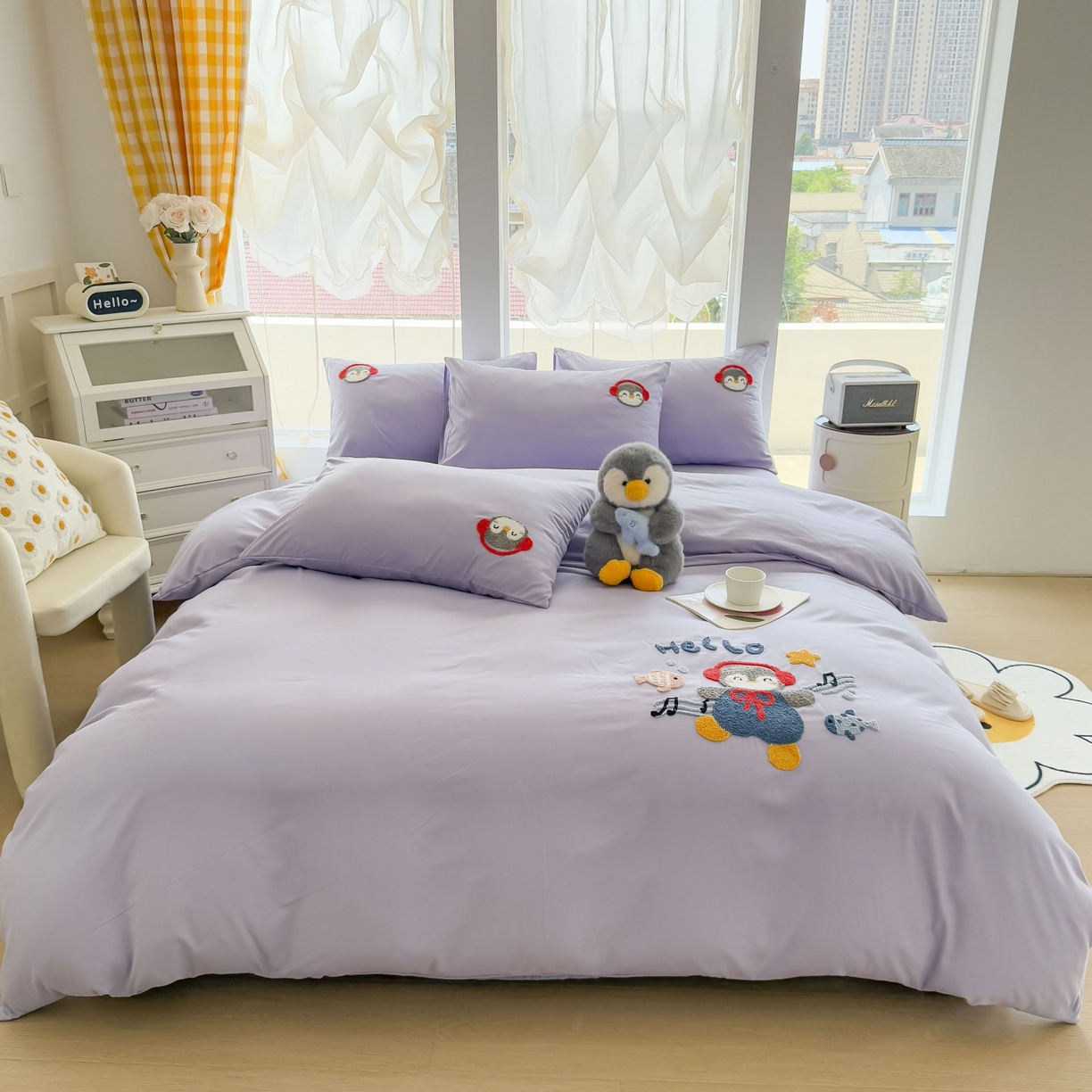 91家纺网 家纺一手货源 找家纺 （总）恋绒家纺 2025新款水洗棉毛巾绣卡通绣花学生三件套四件套