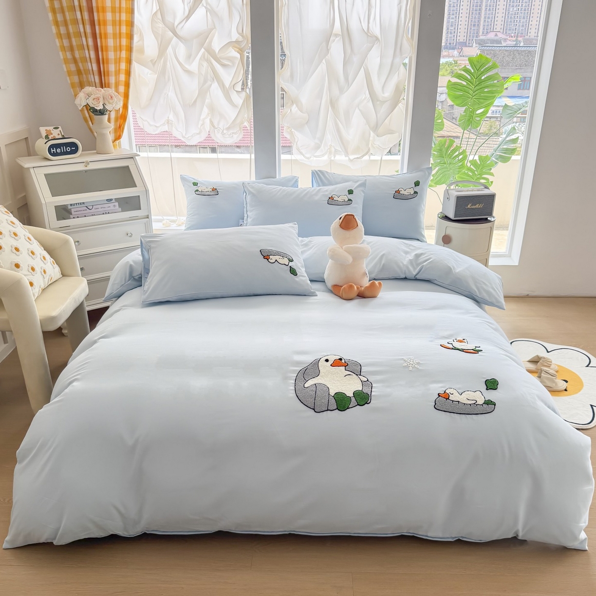 91家纺网 家纺一手货源 找家纺 （总）恋绒家纺 2025新款水洗棉毛巾绣卡通绣花学生三件套四件套