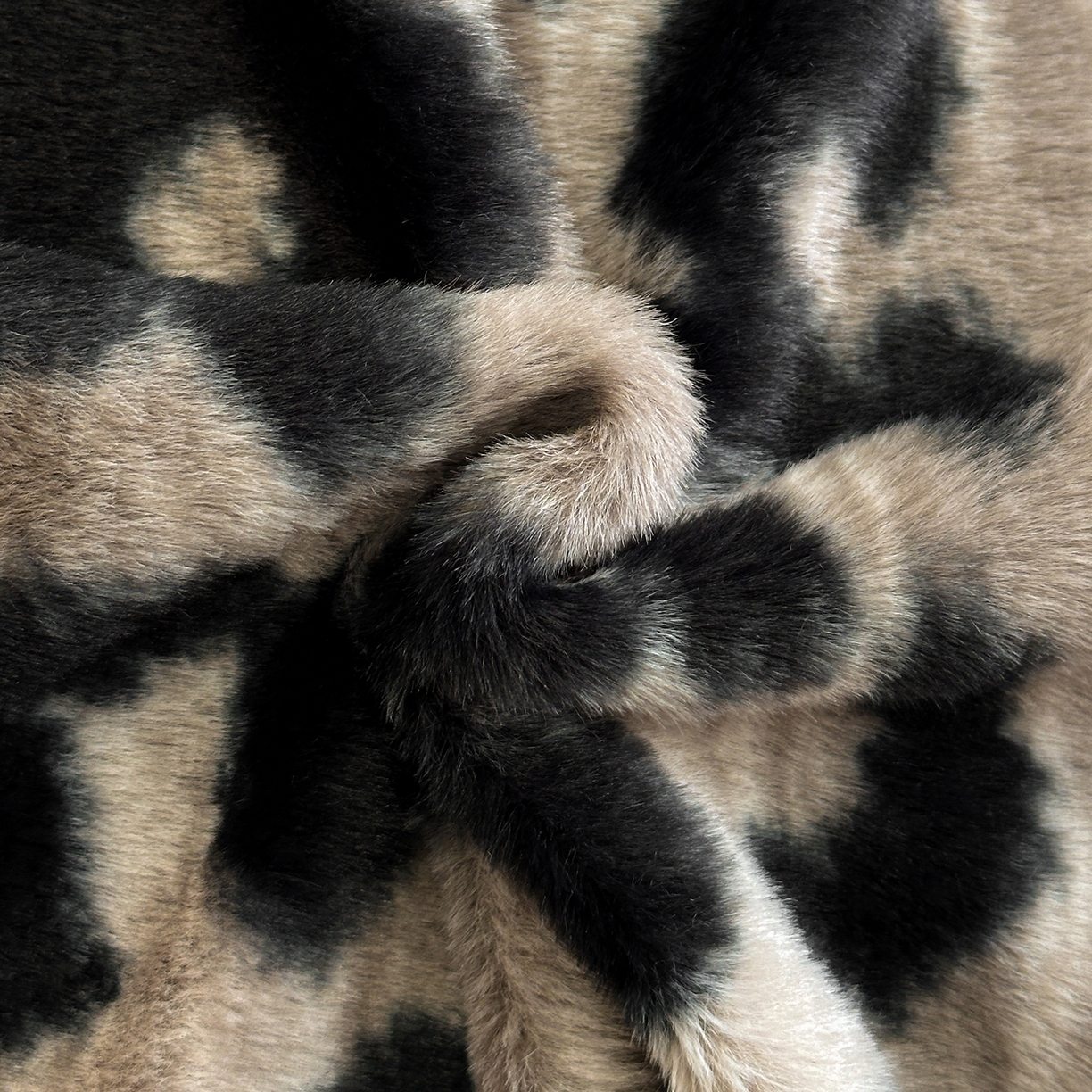 91家纺网 家纺一手货源 找家纺 畅畅家纺 2025新款高克重新款冬季加厚兔毛绒包边款床单床笠四件套 经典豹纹-灰