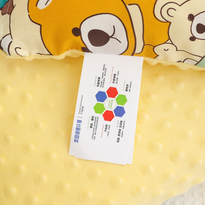 91家纺网 家纺一手货源 找家纺 织布人 2025新款枕芯A类全棉卡通豆豆枕双面可用儿童学生枕套+枕芯可拆洗 A类小熊乐园