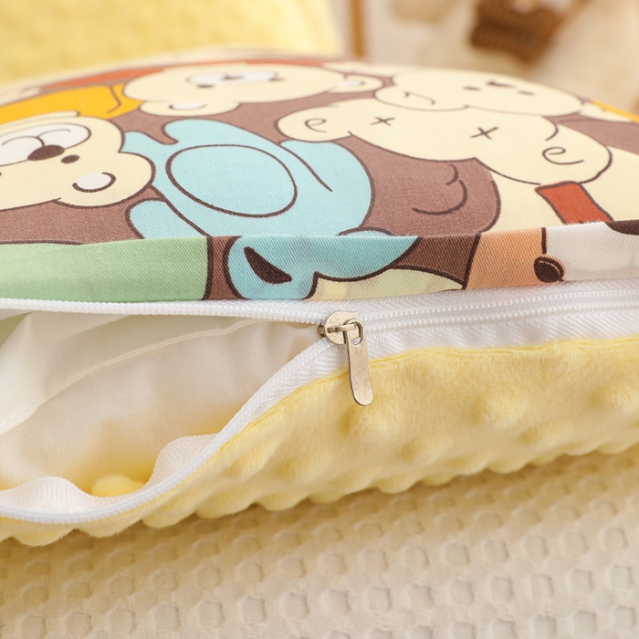 91家纺网 家纺一手货源 找家纺 织布人 2025新款枕芯A类全棉卡通豆豆枕双面可用儿童学生枕套+枕芯可拆洗 A类小熊乐园