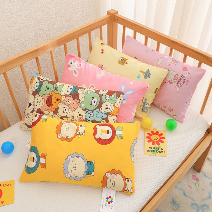 91家纺网 家纺一手货源 找家纺 织布人 2025新款枕芯A类全棉卡通豆豆枕双面可用儿童学生枕套+枕芯可拆洗 组合图