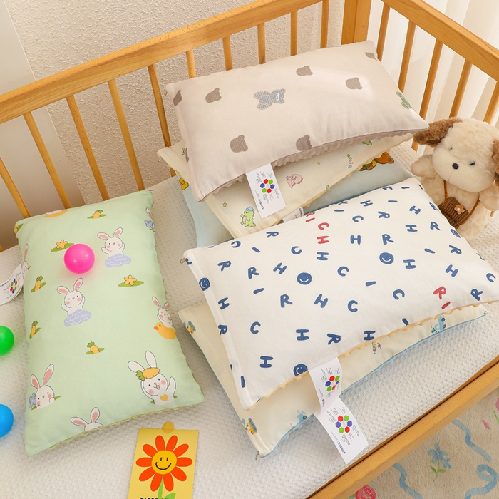 91家纺网 家纺一手货源 找家纺 织布人 2025新款枕芯A类全棉卡通豆豆枕双面可用儿童学生枕套+枕芯可拆洗 组合图