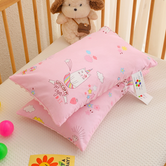 91家纺网 家纺一手货源 找家纺 （总）织布人 2025新款枕芯A类全棉卡通豆豆枕双面可用儿童学生枕套+枕芯可拆洗