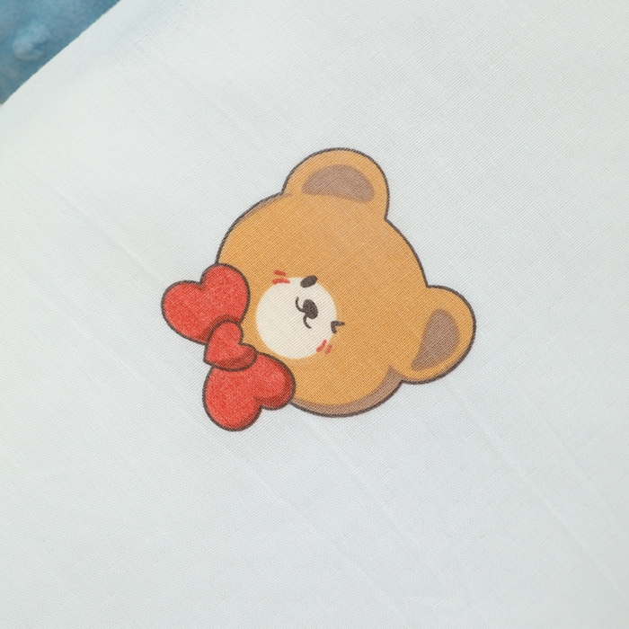 91家纺网 家纺一手货源 找家纺 织布人 2025新款枕芯A类全棉卡通豆豆枕双面可用儿童学生枕套+枕芯可拆洗 A类蓝色小熊