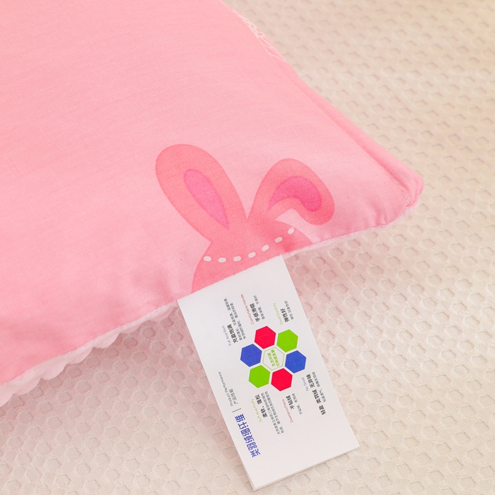 91家纺网 家纺一手货源 找家纺 织布人 2025新款枕芯A类全棉卡通豆豆枕双面可用儿童学生枕套+枕芯可拆洗 A类多趣兔宝