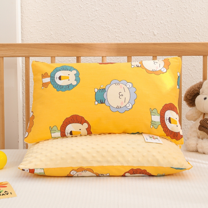 91家纺网 家纺一手货源 找家纺 织布人 2025新款枕芯A类全棉卡通豆豆枕双面可用儿童学生枕套+枕芯可拆洗 A类狮子王国