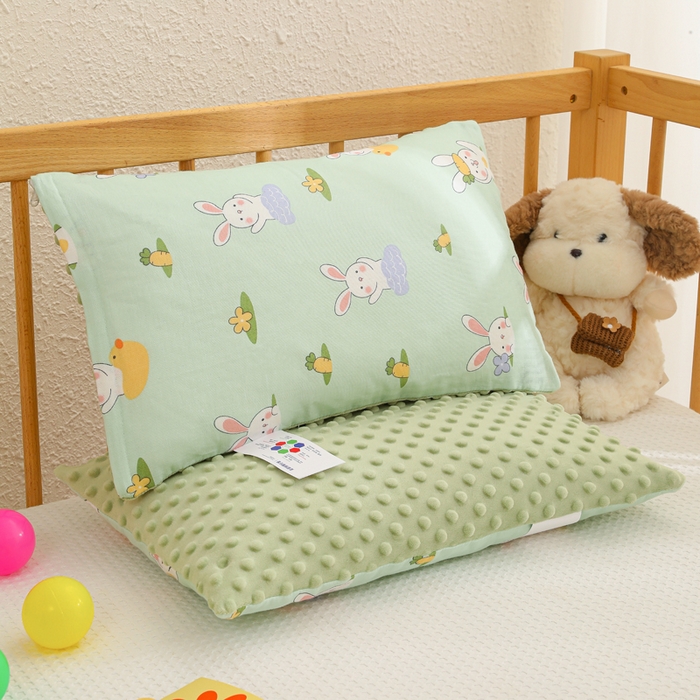 91家纺网 家纺一手货源 找家纺 织布人 2025新款枕芯A类全棉卡通豆豆枕双面可用儿童学生枕套+枕芯可拆洗 A类萝卜兔兔